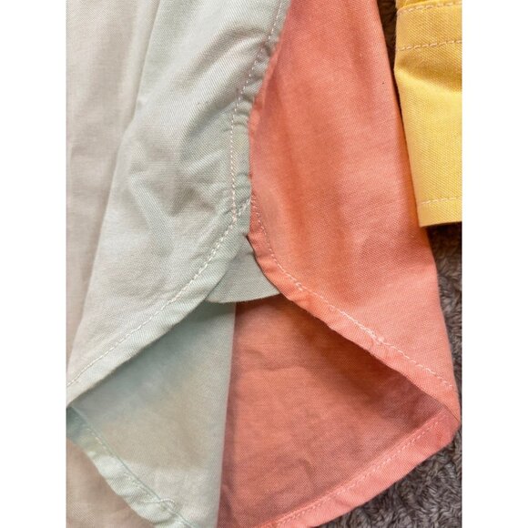 Lands End Colorblock Button-Down Shirt Cotton Spandex Blend Multicolor 90's - XL - Picture 5 of 7